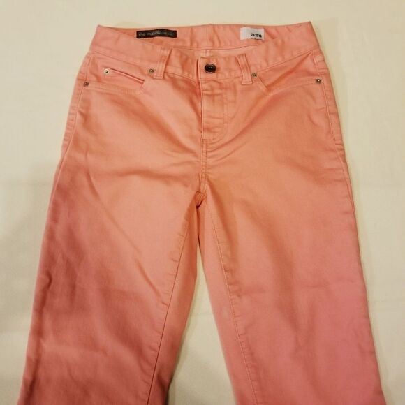 Ecru Coral Color The Malibu Crop Jean S 29 - Picture 3 of 6